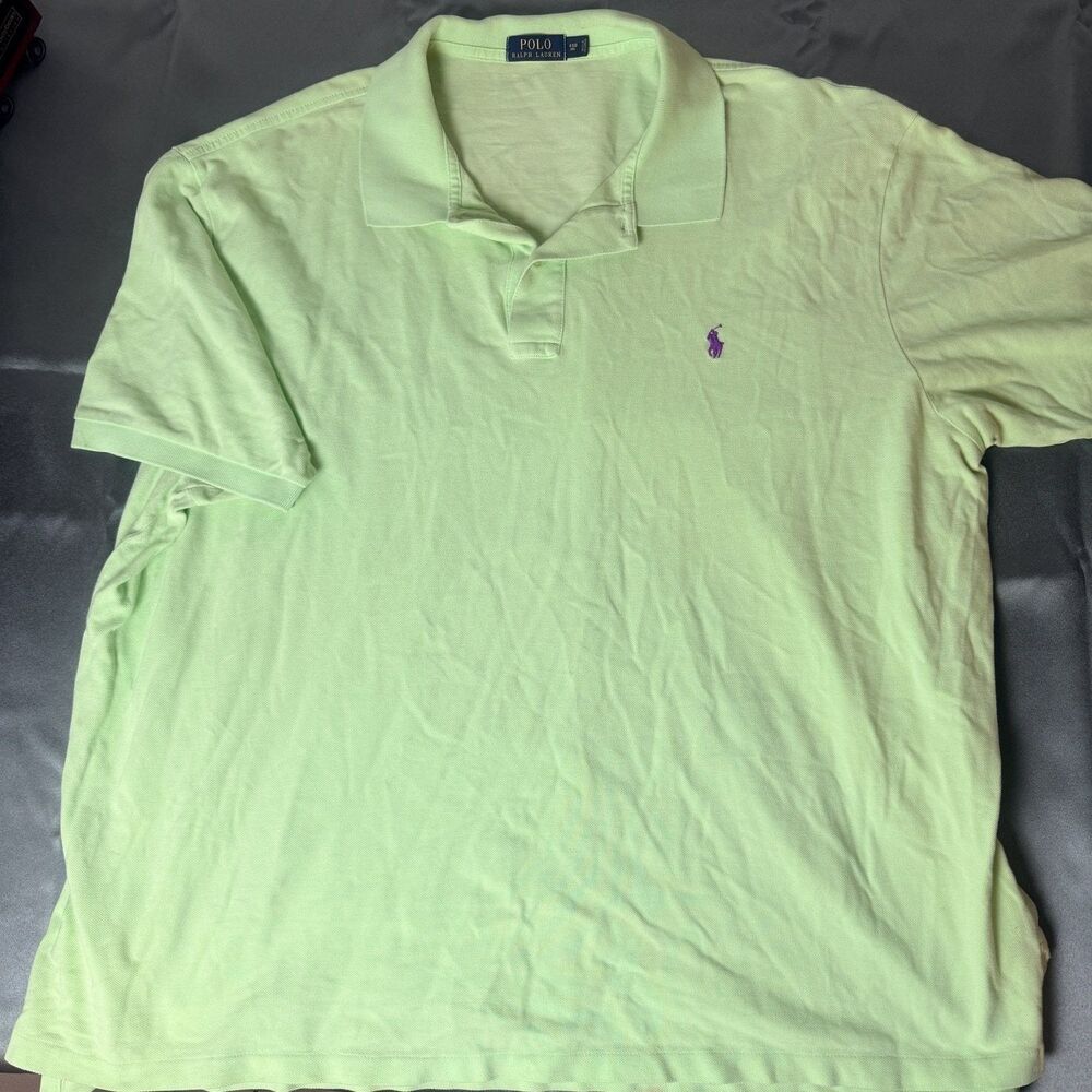 Polo Ralph Lauren By Classic Fit Mesh Mens 4XB Green Short Sleeve Embroidered